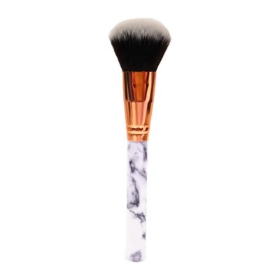 Marble Handle Rose Gold Full Natural Bristle Hair Brush Large Domed Brush for Loose Pressed Powders