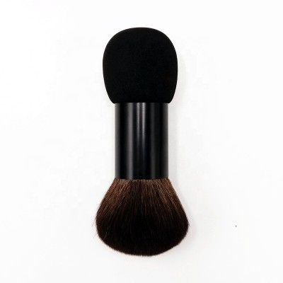 Beauty Good Quality Black Double Powder Cream Blush Foundation Brush Dual Powder Sponge Puff Brush