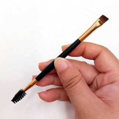 Double Ended Gold Brow Spoolie Brush Dual Angled Eyelash Eyebrow Brush Dual Eye Brow Spoolie