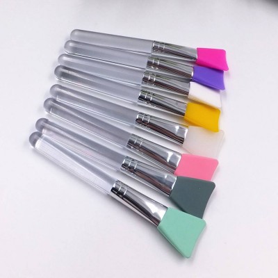 Plastic Transparent Handle Silicone Tip Face Mask Applicator Silicon Brush