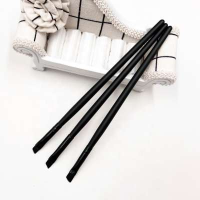 All Black Synthetic Precision Angled Eyeliner Brow Brush Makeup