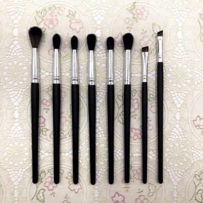 Black Professional Makeup Eye Brush Set Eyeshadow Eyeliner Blending Crease Highlight Kit