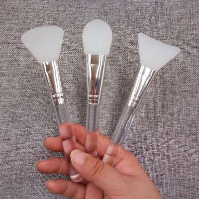 Soft Pro Cream Cosmetic Home DIY Tools Silicone Large Makeup Brushes Face Mask Silicone 3 Piece Contour Brush Set